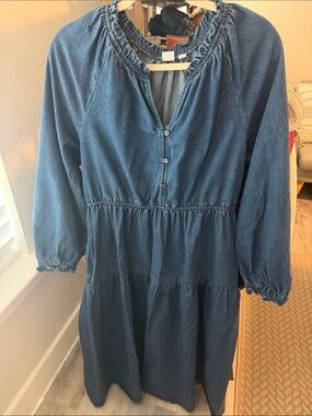 Gap Denim Tiered Dress - Blue
